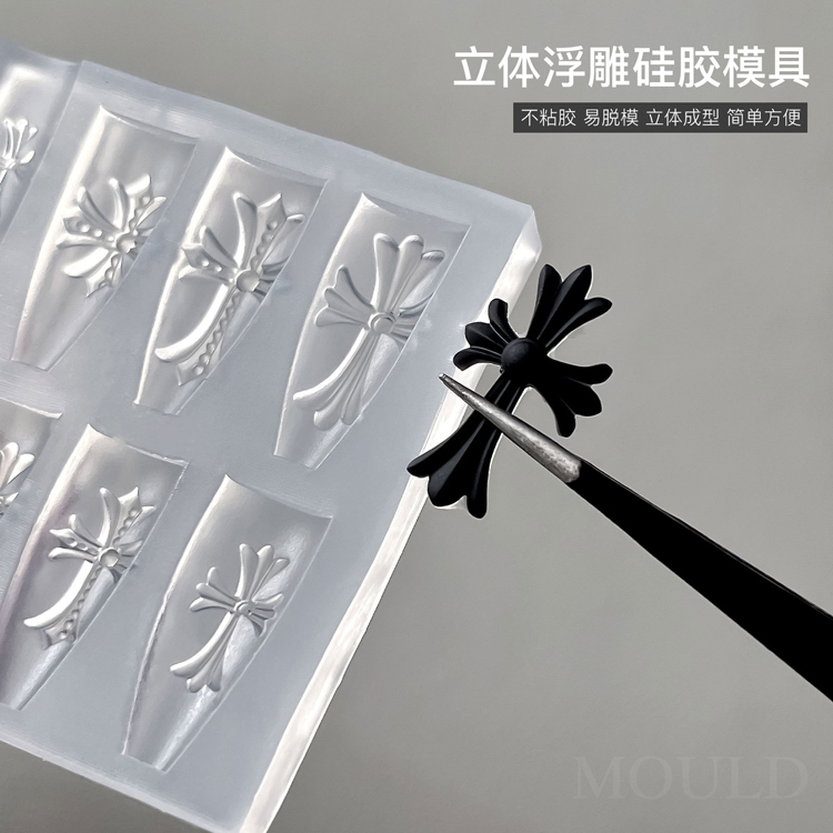 crow heart cross nail art silicone mold 3d carving grinding tools