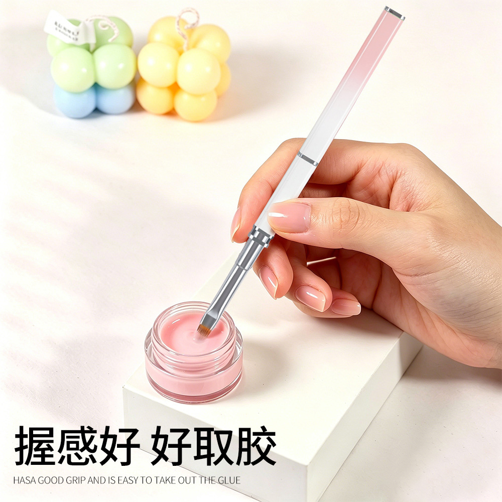 2026 4 sided removable gradient metal rod  drawing round head flat head nail gel brush